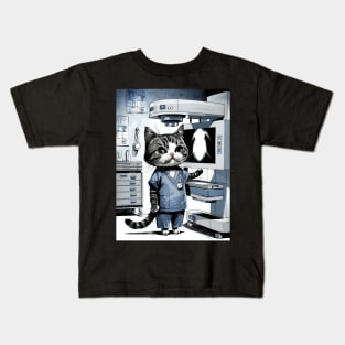 Cute cat radiologist Kids T-Shirt